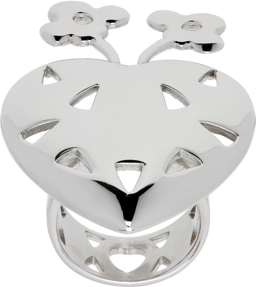 Sormus Chopova Lowena Spring Antennae Heart and Flower Cut-Out Ring Metallinen | 6650