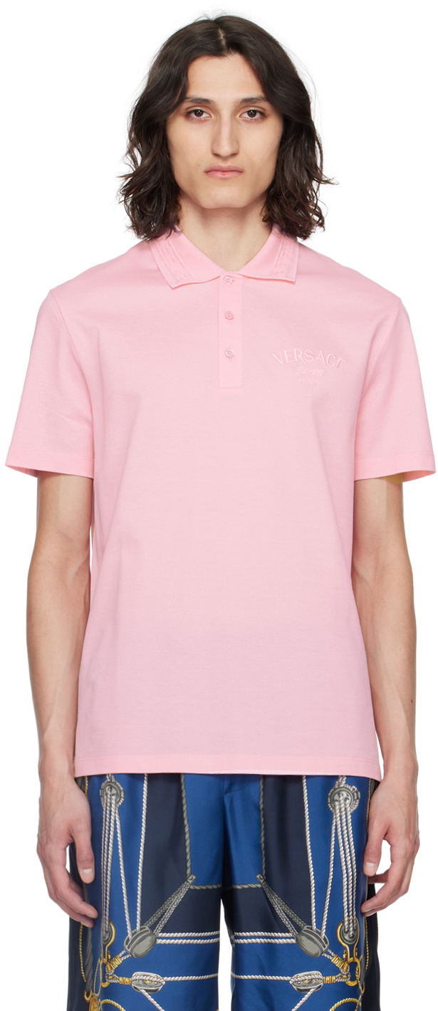 Poolopaita Versace Pink Milano Stamp Polo Vaaleanpunainen | 1013906_1A10623
