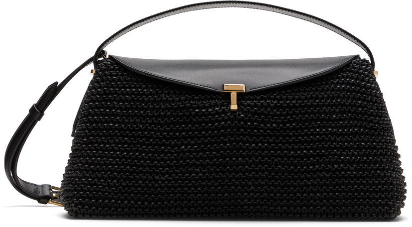 Olkalaukku TOTEME TOTEME T-Lock Woven-Leather Shoulder Bag Musta | 252-WAL961-LE0134