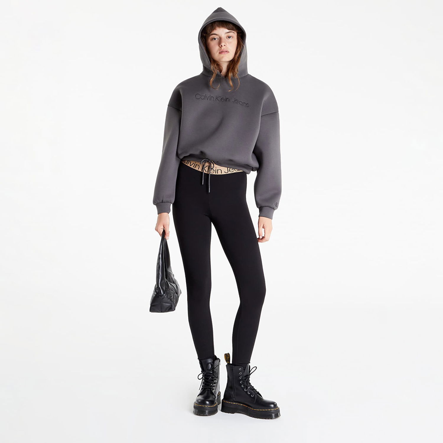 Leggingsit CALVIN KLEIN Logo Elastic Milano Musta | J20J219745 BEH, 1