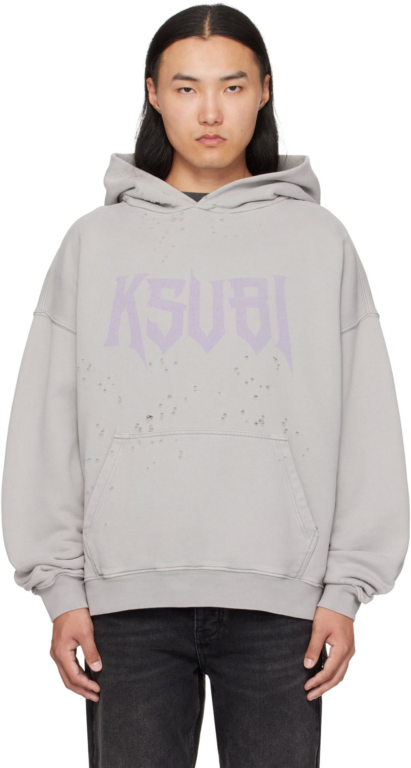 Huppari Ksubi Blasted Hoodie Harmaa | MFA25FL005