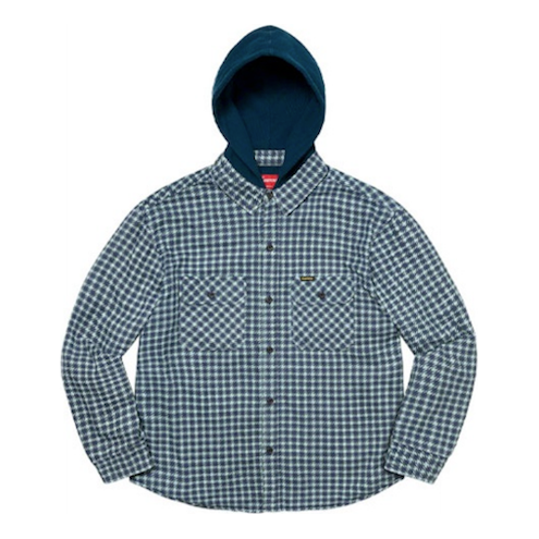 Paita Supreme Houndstooth Flannel Hooded Shirt Sininen | SUP-FW22-725