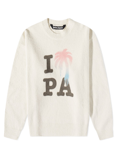 Huppari Palm Angels I Love PA Crew Sweat Beige | PMHE007S23KNI0080384
