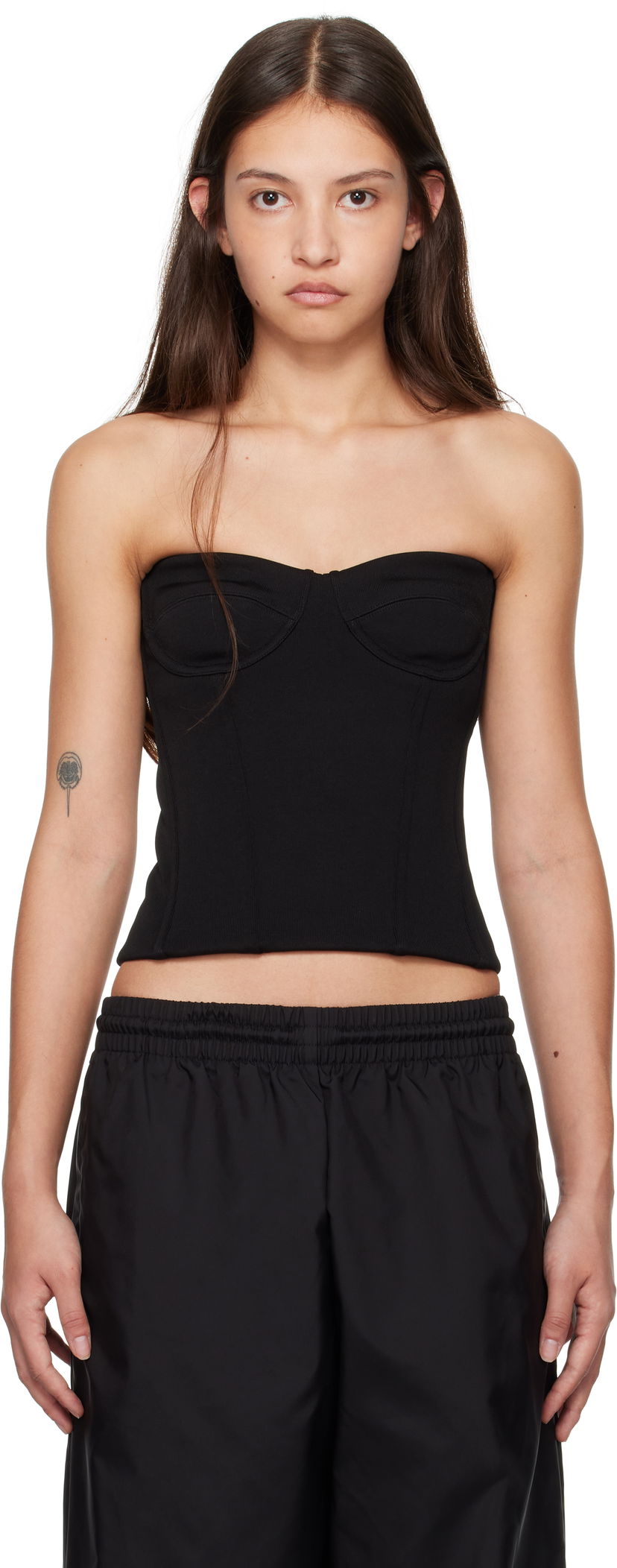 Tankkitoppi WARDROBE.NYC WARDROBE.NYC Semi Matte Bustier Tank Top Musta | W1101F24MJ