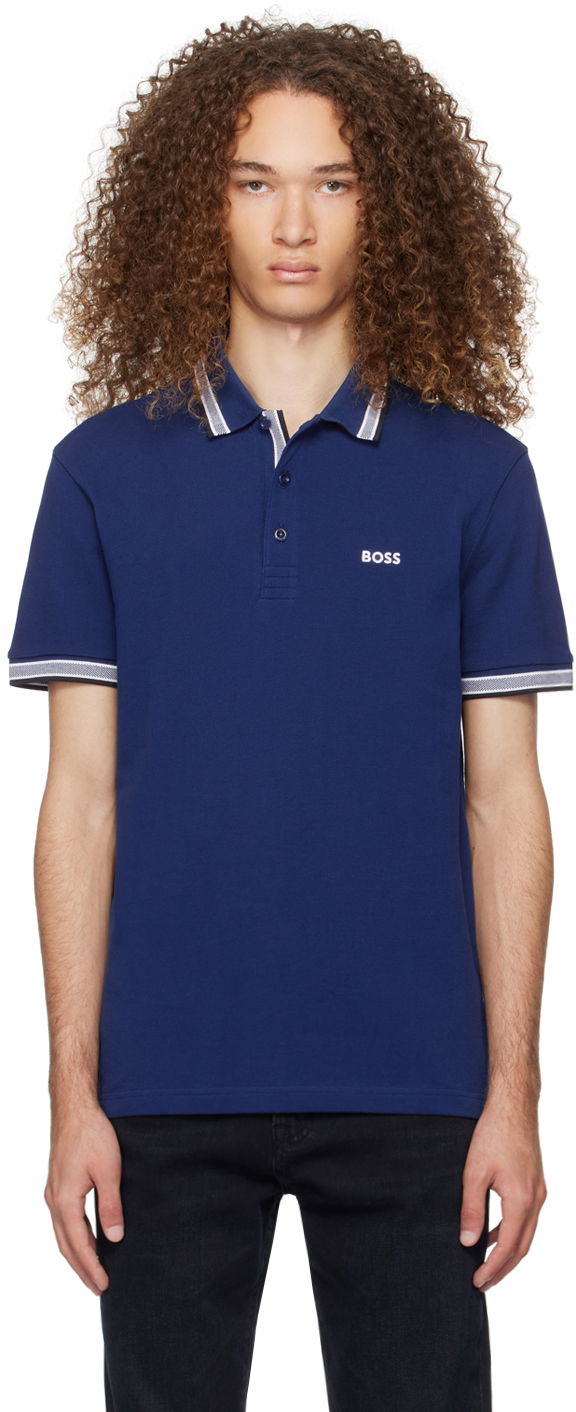 Poolopaita BOSS Striped Polo Shirt Sininen | 50469055