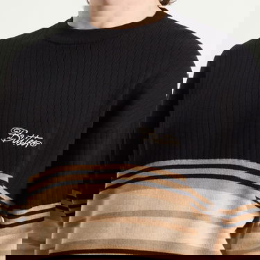 Villapaita Butter Goods Crest Knit Jumper, Size Large Musta | BG253301-BLK, 5