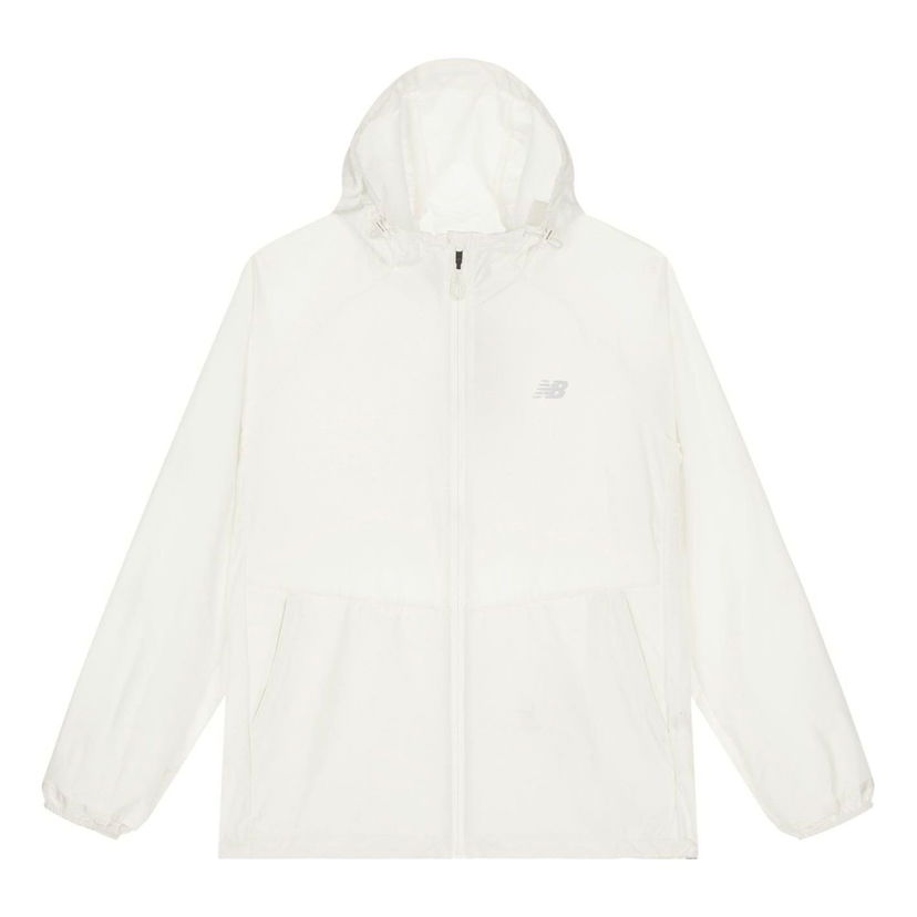 Tuulitakki New Balance Hooded Jacket Valkoinen | NAE24101-WT