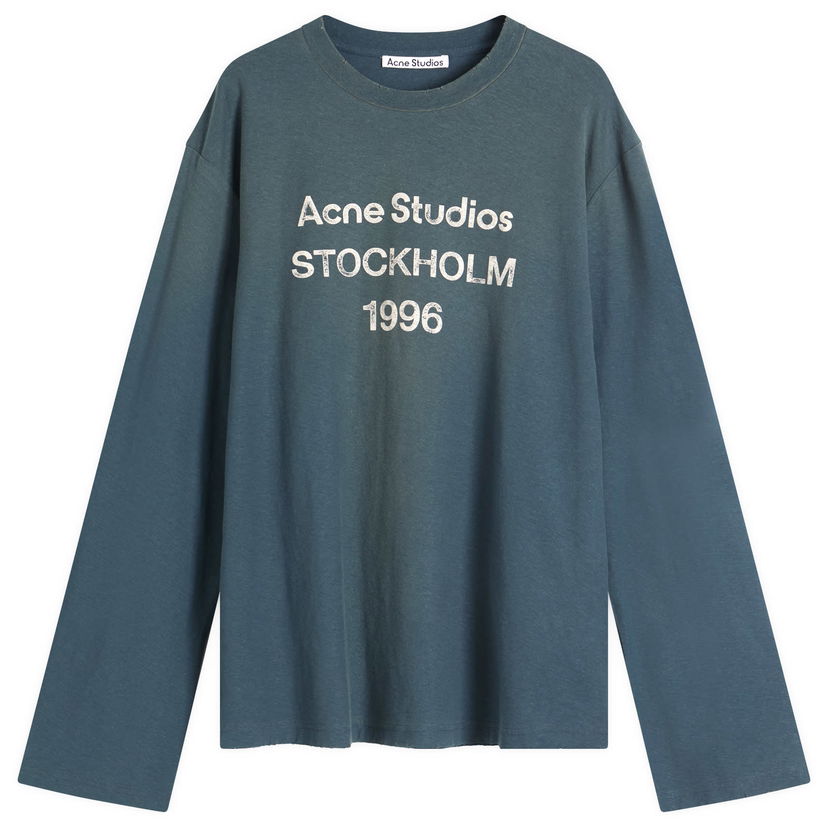 T-paita Acne Studios 1996 Edden Long Sleeve T-Shirt, Size Large Sininen | CL0197-BPA