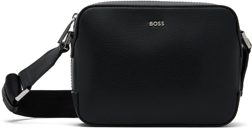 Olkalaukku BOSS BOSS Textured Logo Crossbody Bag Musta | 50548274
