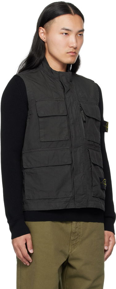 Liivi Stone Island Stone Island Canvas Weave Organic Cotton Vest Musta | K2S15 G100001 S0240, 4