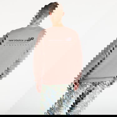 Huppari New Balance New Balance Linear Graphic Fleece Crew Sweatshirt Ruskea | MT53529EAS, 2