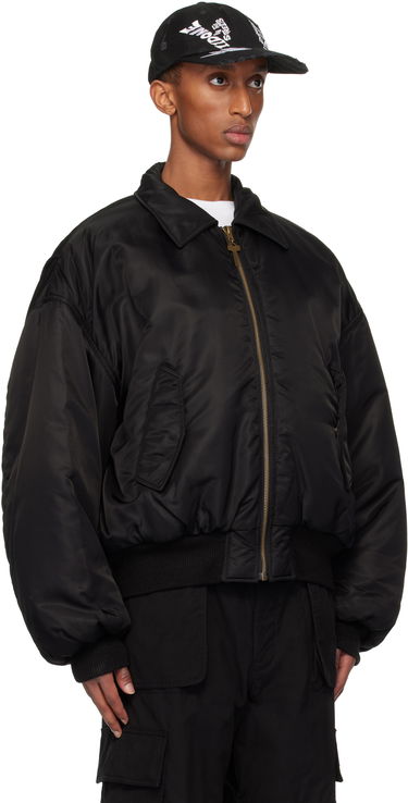 Bomber-takki We11done Collar Bomber Jacket Musta | WD-JP3-24-023-U-BK, 1