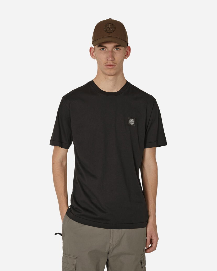T-paita Stone Island Garment Dyed Logo T-Shirt Musta | 801524113 A0029
