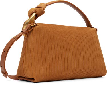 Olkalaukku JW Anderson The JWA Corner Pleated Suede Shoulder Bag with Sculptural Chain Handle Ruskea | HB0755-LA0375, 4