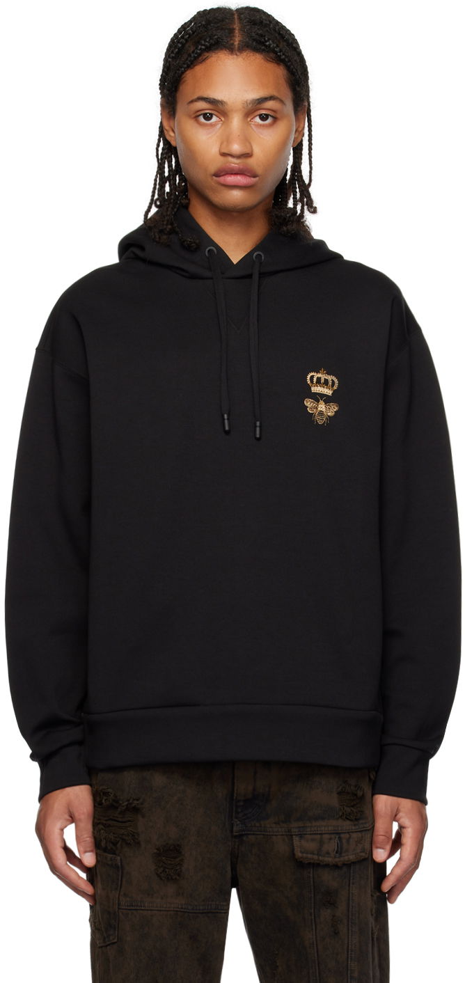 Huppari Dolce & Gabbana Black Embroidered Hoodie Musta | G9ACJZHU7H9