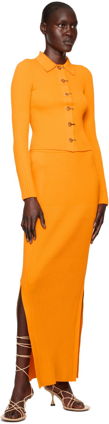 Villapaita Dion Lee Gradient Rib Long Sleeve Cardigan Oranssi | A7663R23, 3