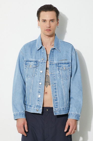 Takki BAPE A Bathing Ape Metal Logo Pin Oversize Denim Jacket Sininen | 1J80140056, 0