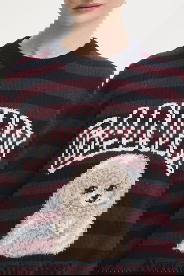 Villapaita GANNI Graphic Wool Mix Poodle Stripe Sweater Monivärinen | K2567, 3
