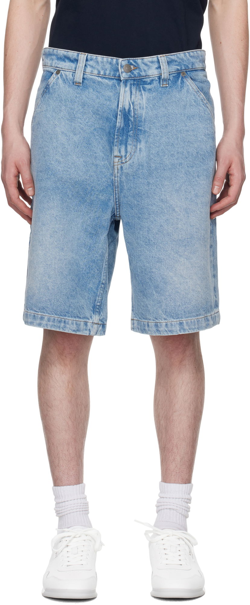 Shortsit BOSS Faded Denim Shorts Sininen | 50537843