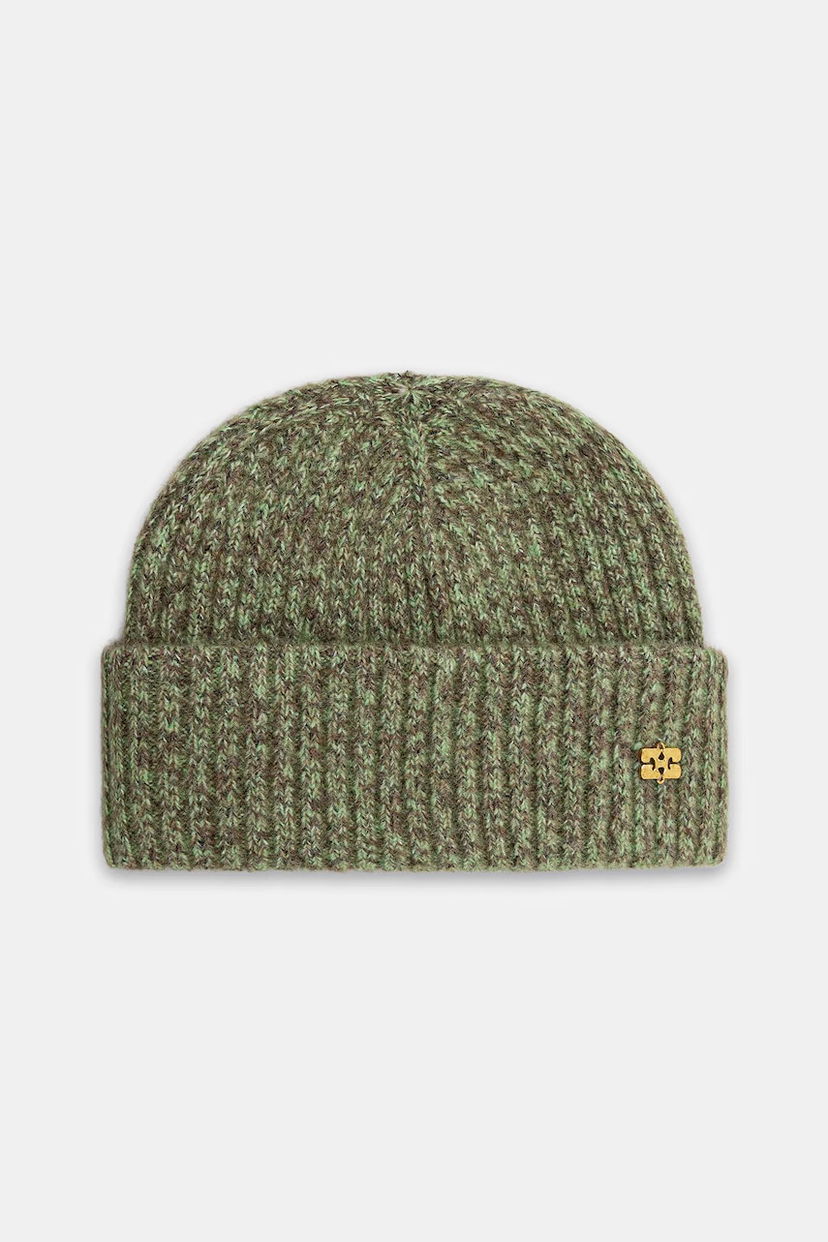 Pipo GANNI Ribbed Melange Brushed Mohair Beanie Monivärinen | A7097