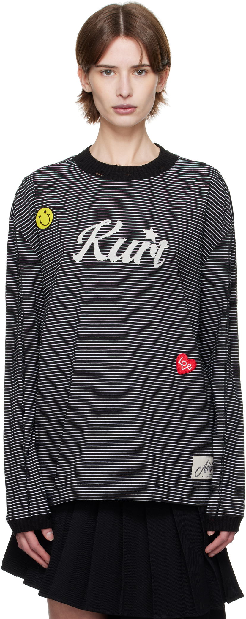 Villapaita Andersson Bell Andersson Bell Kurt Striped Long Sleeve T-Shirt Musta | atb1247m