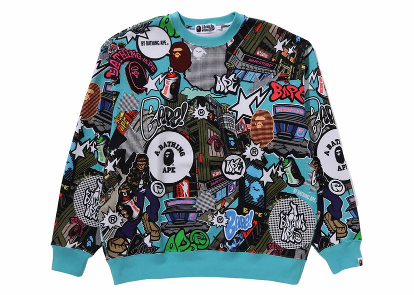 Huppari BAPE BAPE Comic Art Crewneck Multicolor Monivärinen | 1K30-113-305