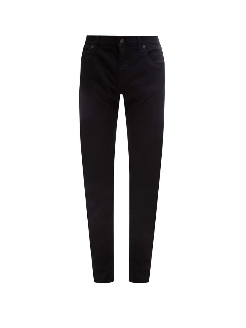 Housut Dolce & Gabbana Stretch Cotton Back Embossed Logo Trousers Black Musta | GY07CZG8DK3#S9001