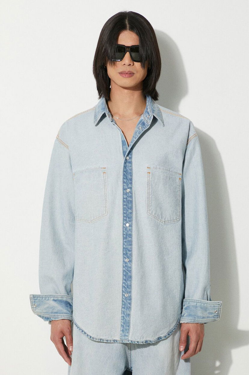Paita VETEMENTS VETEMENTS Inside-Out Relaxed Denim Shirt Sininen | UE64SH500N