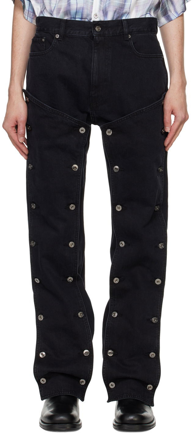 Jeans Y/PROJECT Black Snap Off Jeans Musta | 207PA009