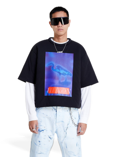 T-paita HERON PRESTON Censored Padded Tee Musta | HMAA033F22JER0011046
