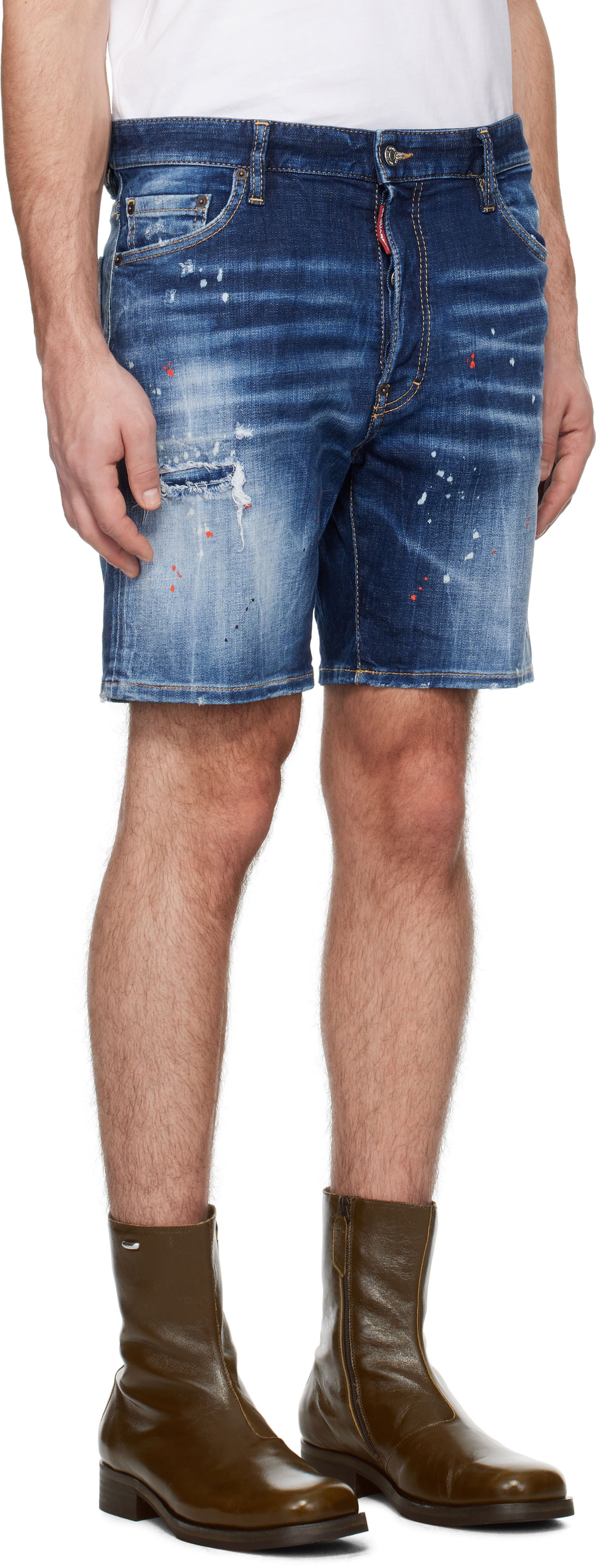 Shortsit DSQUARED2 Dsquared2 Medium Easy Wash Denim Shorts Sininen | S74MU0884_S30664, 1