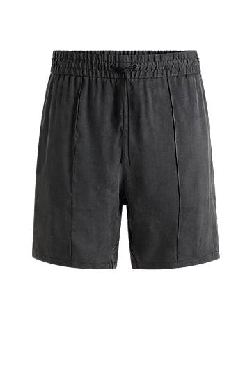 Shortsit BOSS Relaxed-Fit Twill Shorts Musta | 50546181