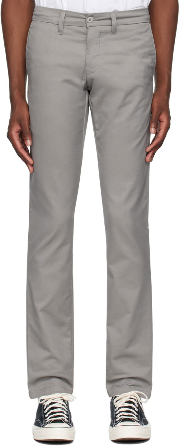 Housut Carhartt WIP Slim Fit Cotton-Twill Trousers Harmaa | I003367