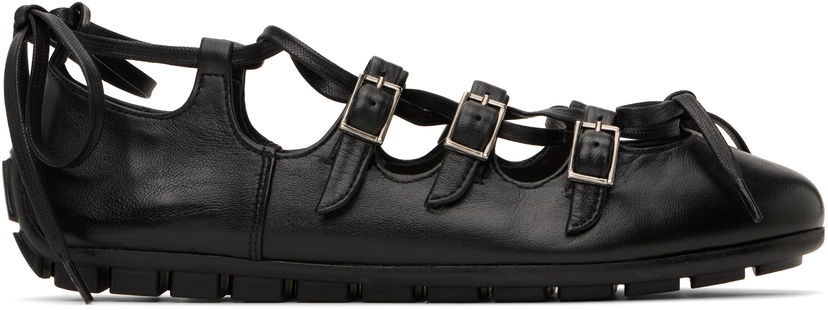 Vaatteet Simone Rocha Simone Rocha Ghillie Grip Ballerina Flats Musta | BPT2 0777