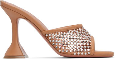 Kengänhoito Amina Muaddi Amina Muaddi Lupita Crystal Net Heeled Sandals Beige | LUPITA CRYSTAL NET SLIPPER 95, 0