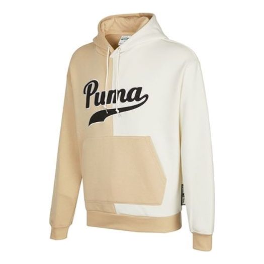 Huppari Puma Colorblock Fleece Hoodie Beige | 534381-20