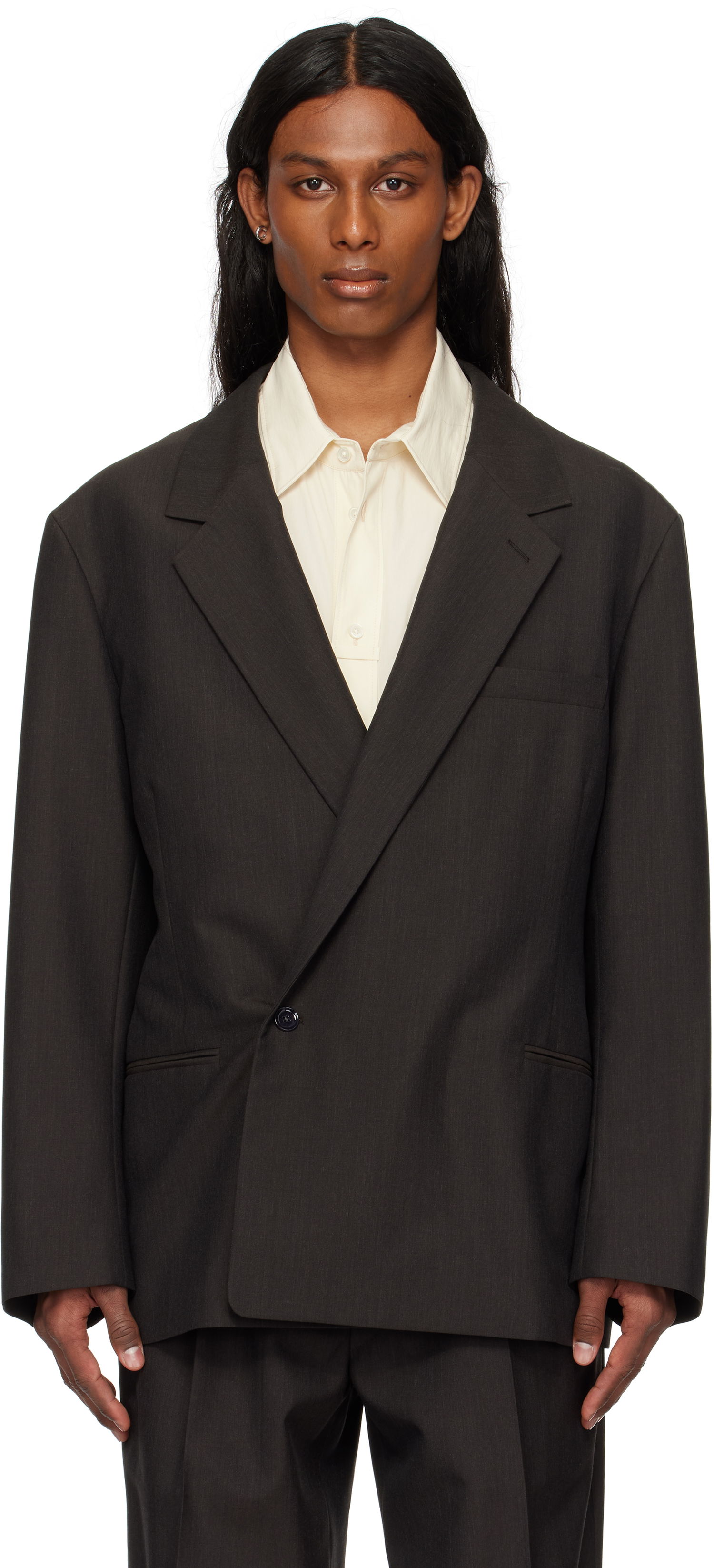 Takki LEMAIRE Lemaire Soft Double Breasted Blazer Musta | JA1063 LF414, 0