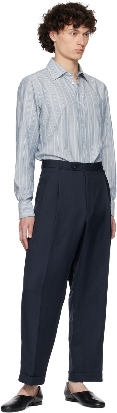 Housut Maison Margiela Maison Margiela Turn-up Trousers Tummansininen | S50KA0669 M35287, 3