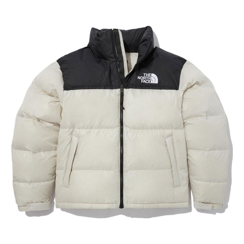 Puffer takki The North Face Logo Nuptse Puffer Jacket Beige | NJ1DN60B