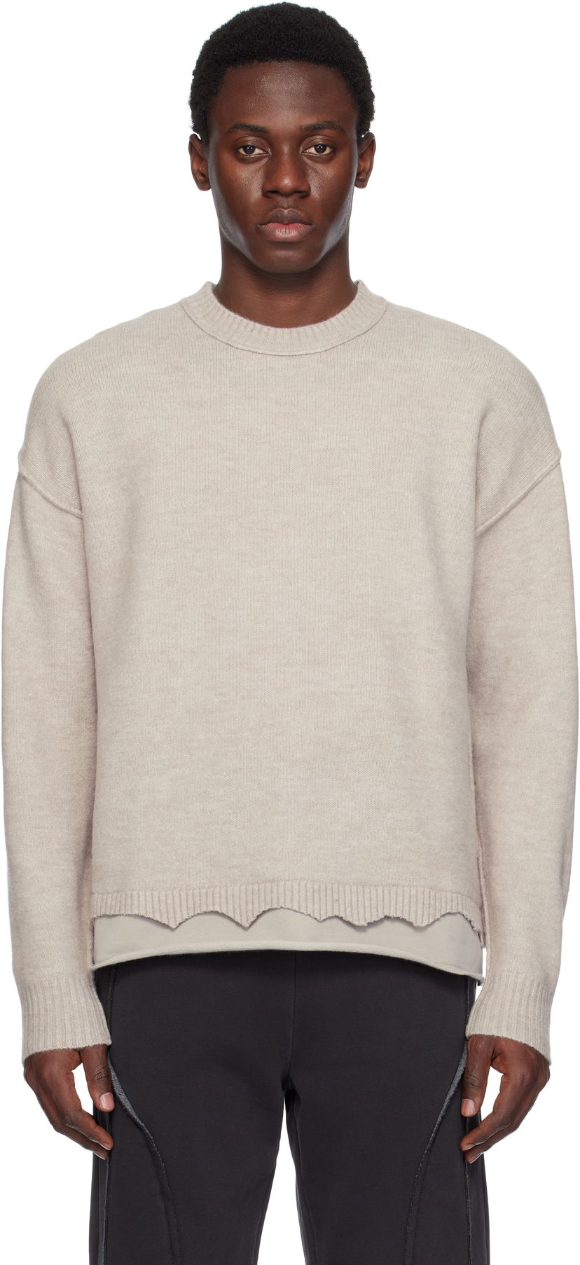 Villapaita izzue Izzue Layered Sweater Beige | IZXKNN4123W4NBGT