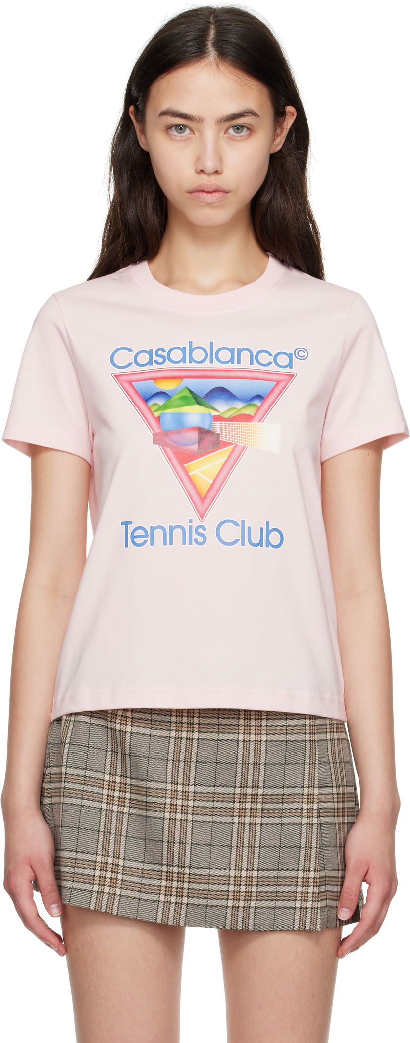 T-paita Casablanca Casablanca Tennis Club T-Shirt Vaaleanpunainen | WPF25-JTS-020-02