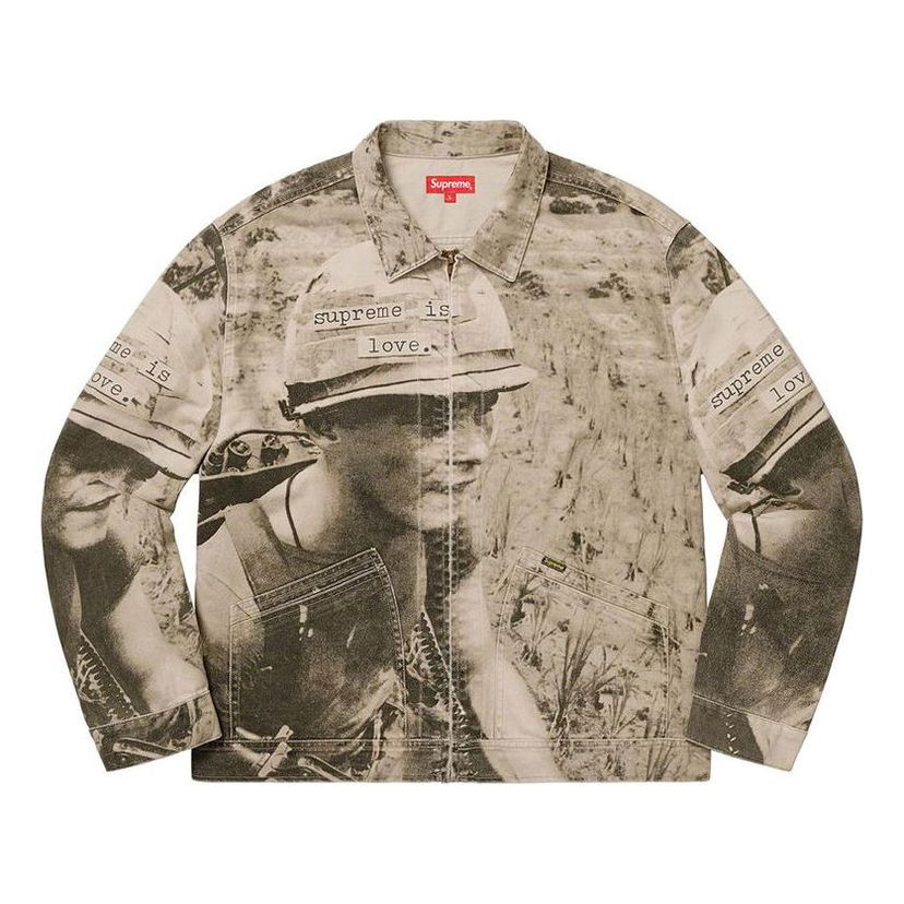 Takki Supreme Supreme Is Love Denim Work Jacket Beige | SUP-FW19-061