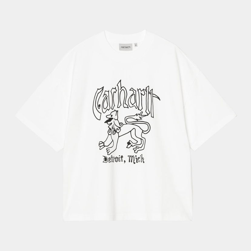 T-paita Carhartt WIP S/S Hackwork T-Shirt heavy stone wash Valkoinen | I035434_9