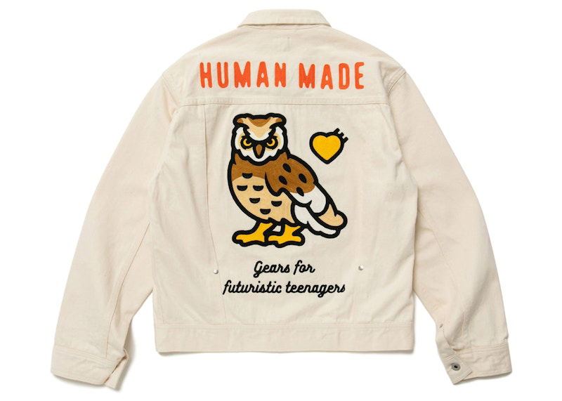 Bomber-takki Human Made Work Jacket With Owl Print Beige | HM25JK021