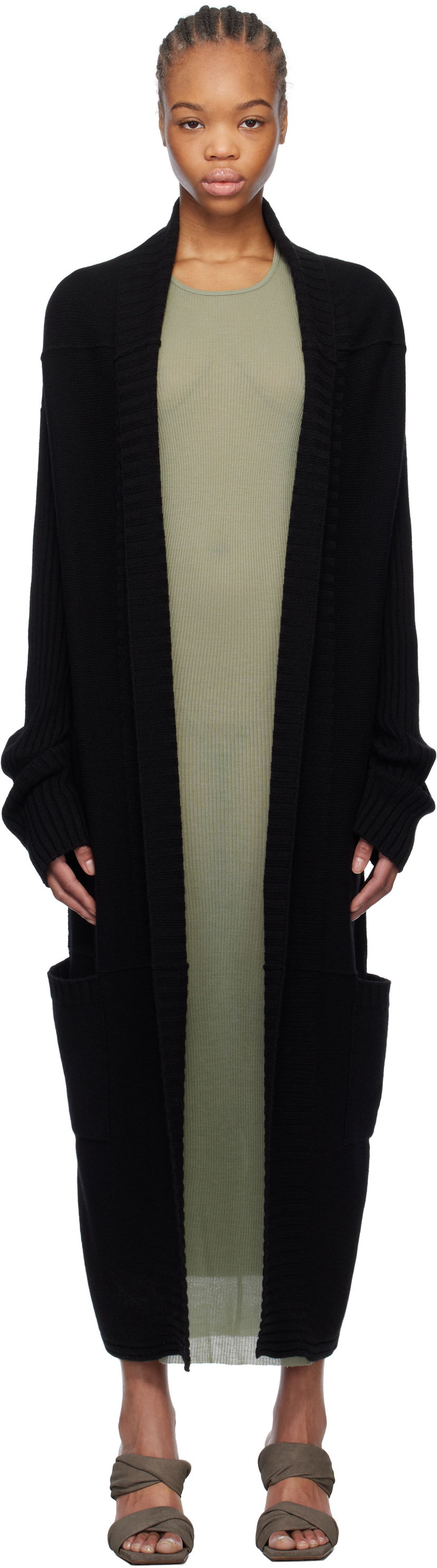 Villapaita Rick Owens Rick Owens Hollywood Dafne Robe Cardigan Musta | RP01E7667 KLWS