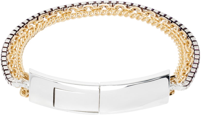 Rannerengas Bottega Veneta Bottega Veneta Chain Bracelet with Gold & Silver Details Metallinen | 765273V507D8119