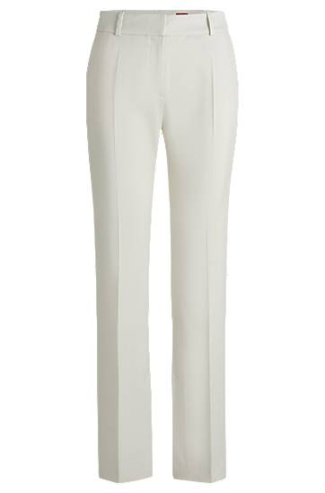 Housut BOSS Slim-Fit Shimmer Trousers Valkoinen | 50537747