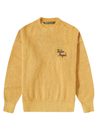 Villapaita Palm Angels Back Palm Mohair Crewneck Keltainen | PMHE007F22KNI0026118