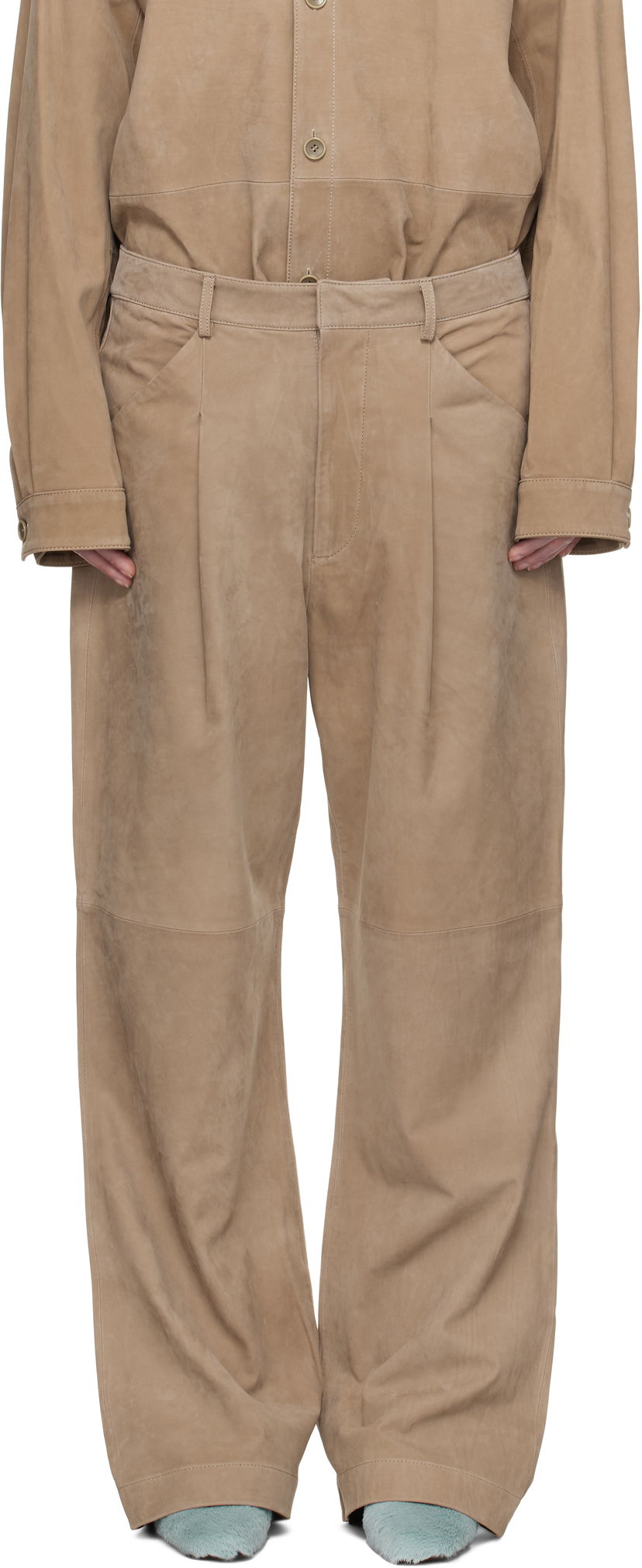 Housut Entire Studios Entire Studios DC Suede Trousers Beige | ES2668SS