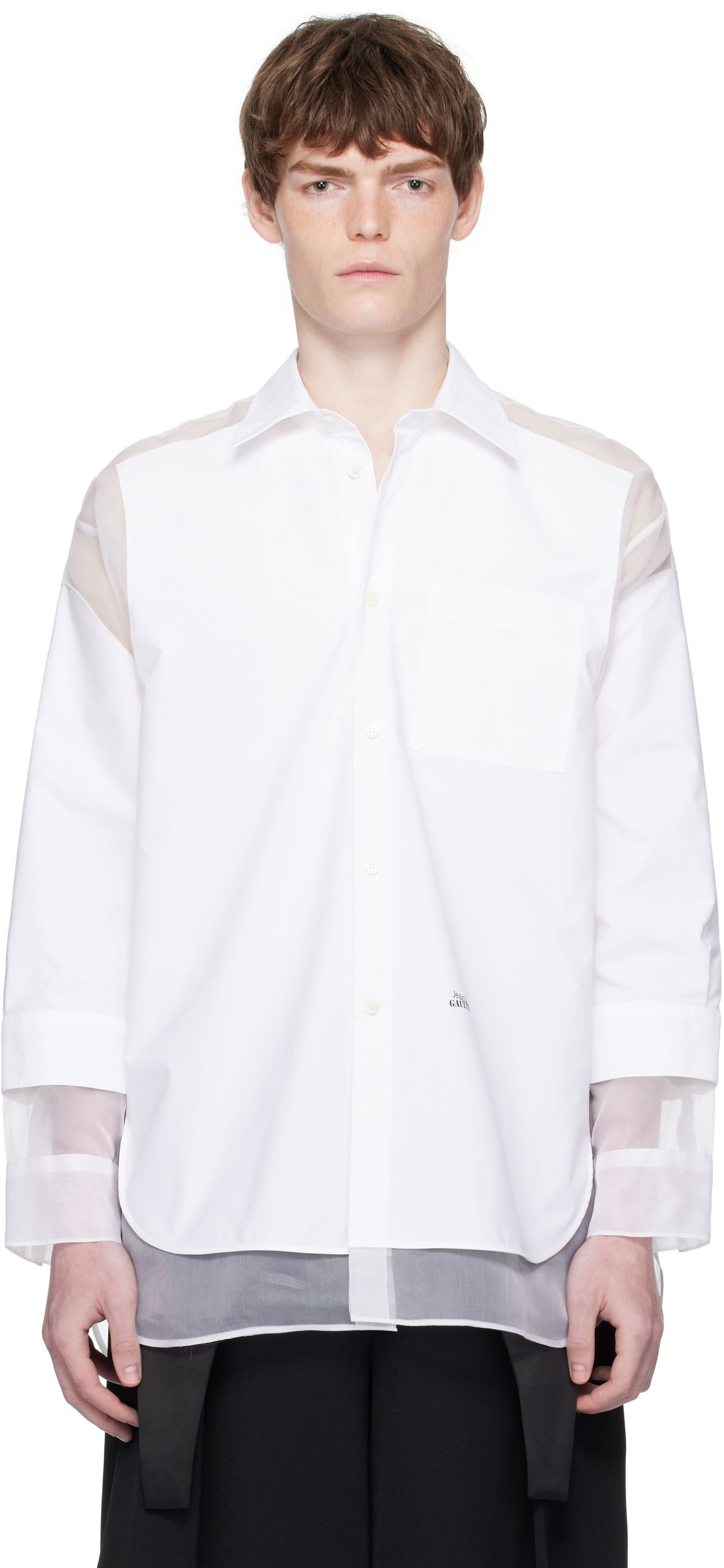 Paita Jean Paul Gaultier Jean Paul Gaultier 'The Petit Grand' Double Layered Shirt Valkoinen | 25/03-U-ST035-C075-01, 0